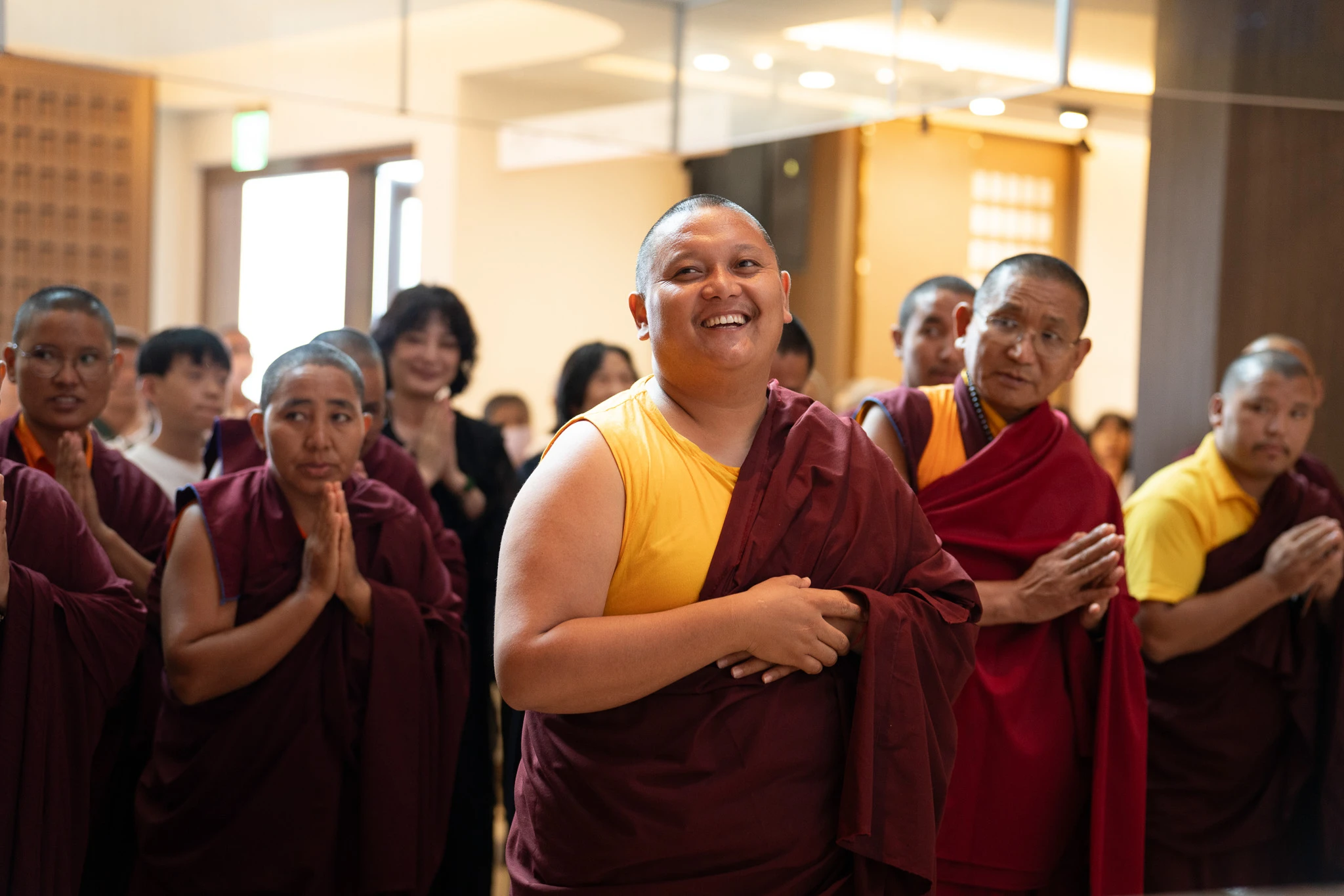 Degyal Rinpoche III being welcomed during the FU Lifestyle Festival at Ling Jiou Mountain.