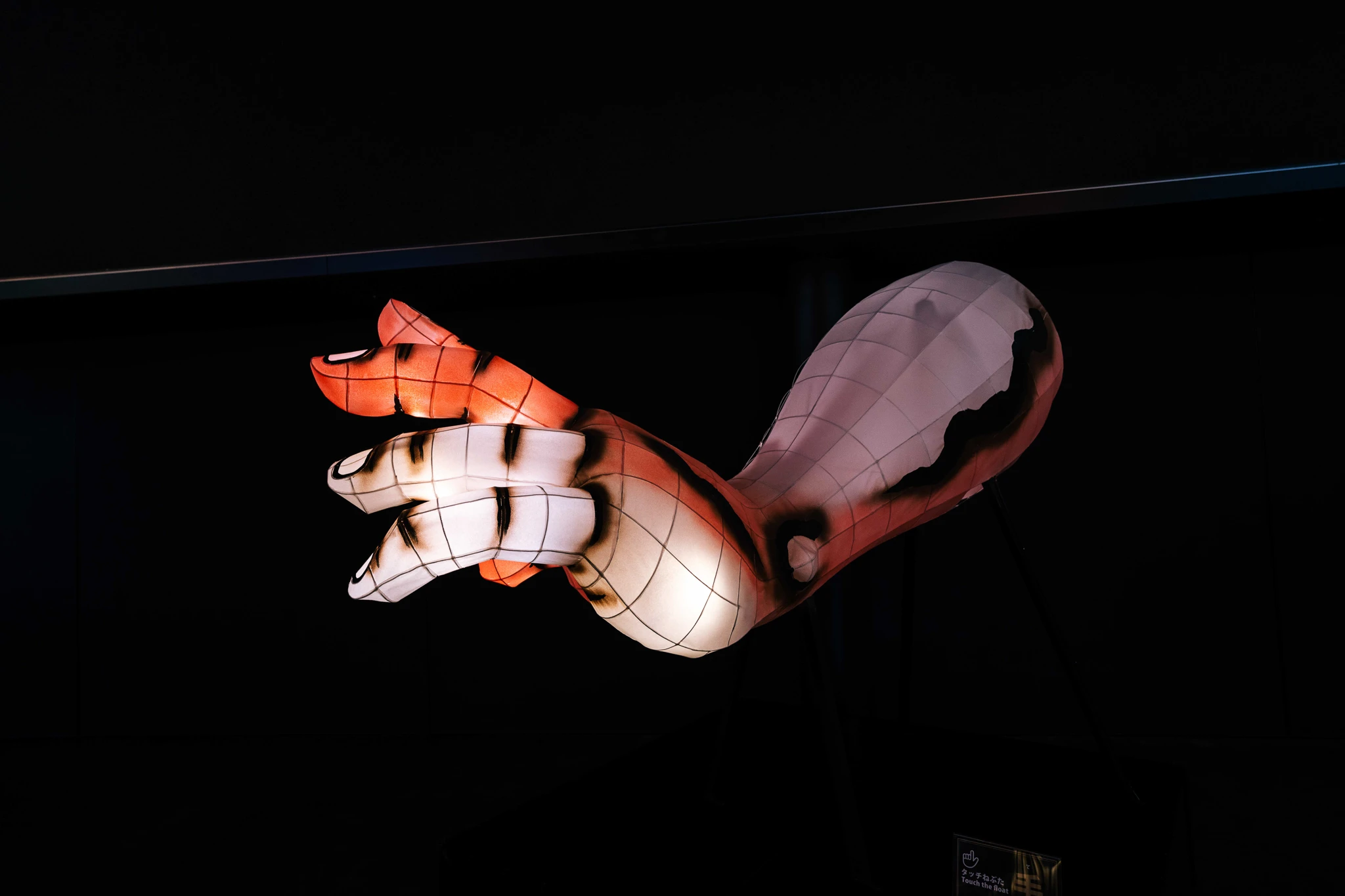 Illuminated Nebuta hand showing the lantern framework