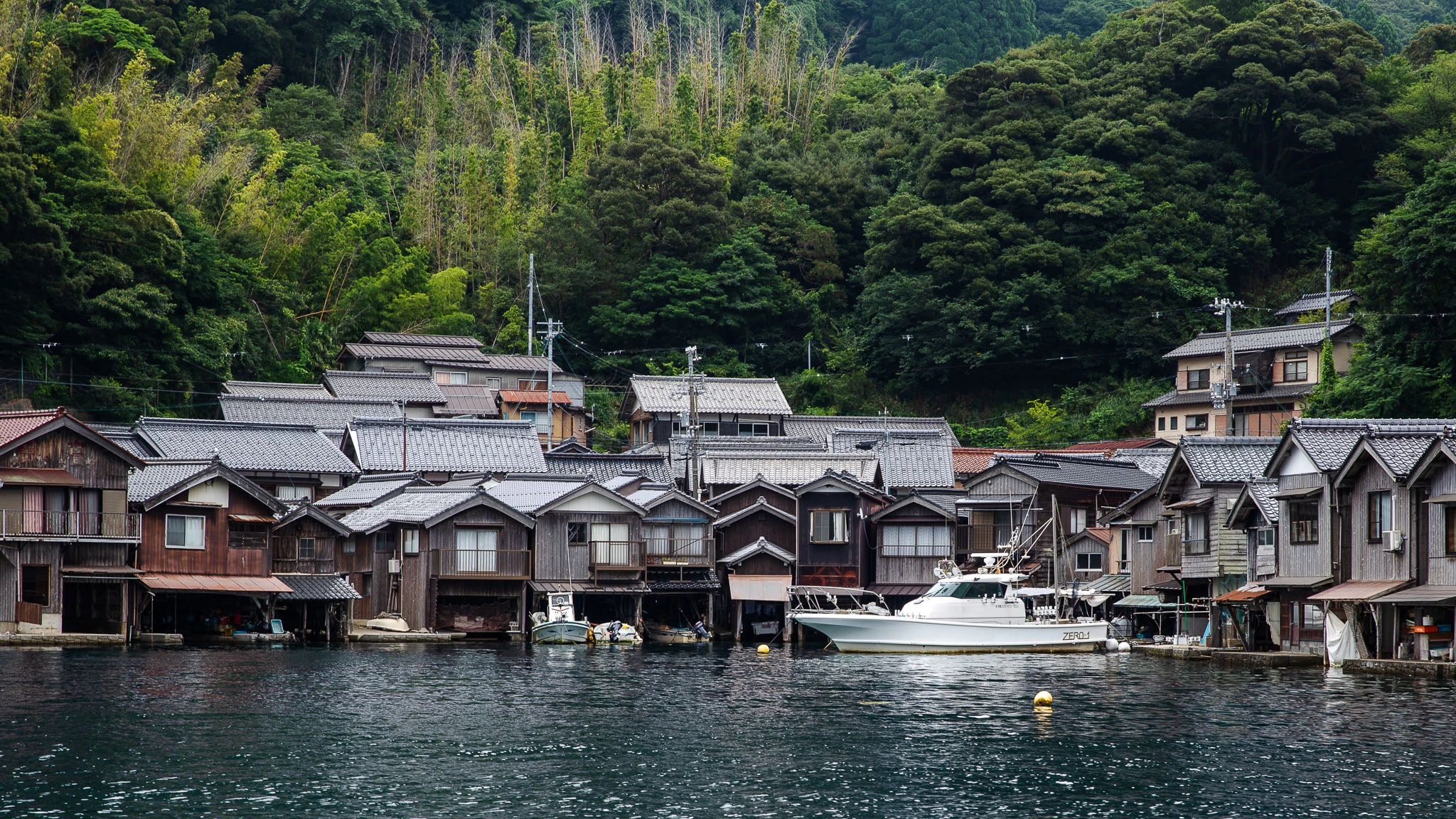 Wide view of Ine's waterfront settlement